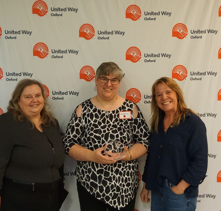 Christina accepting her award