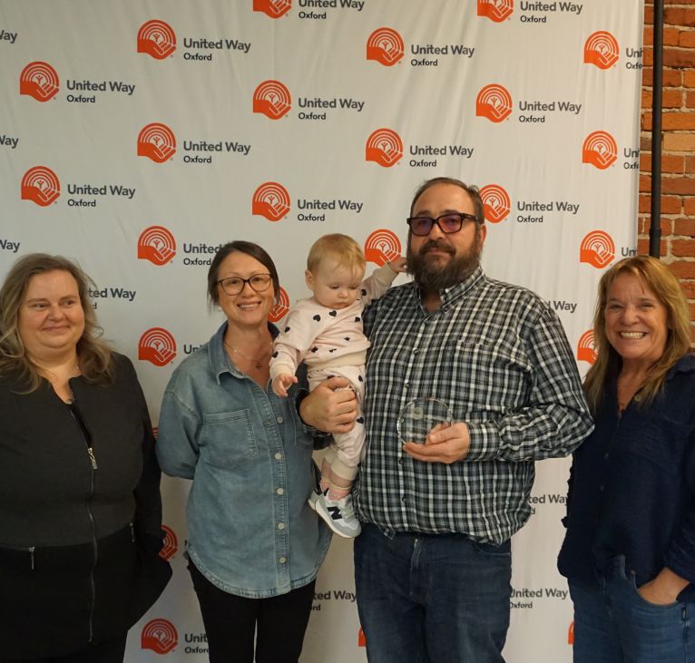 Group of employees from Toyota Motor Manufacturing Canada accepting their award