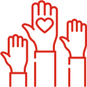 hands raised icon