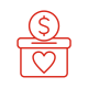 Money raised Icon - graphic of donation box