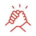 workplace icon - graphic of hands grasping
